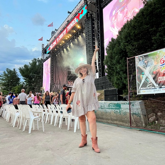 Striped cotton baby doll dress - Picture 3 of 5